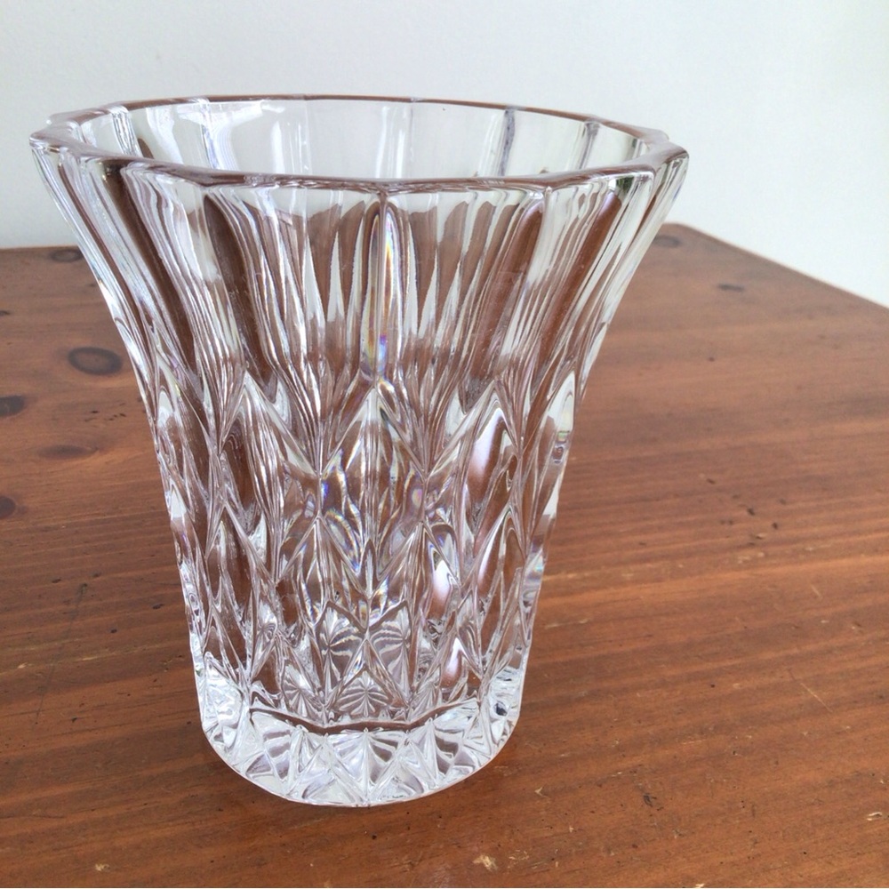 Clear Glass Crystal Decorative Vase 5.25"  Home Decor Flower